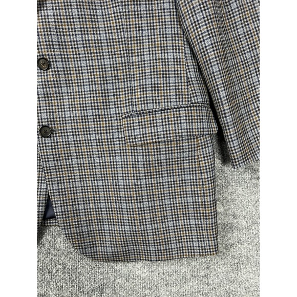 Brooks Brothers Blazer 45R 1818 Madison Sport Coat Grey Blue Plaid Italian Wool - Picture 3 of 13
